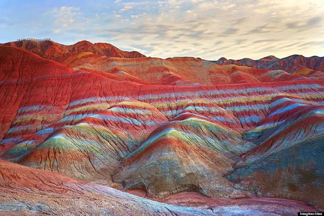 Rainbow Mountains In China's Danxia Landform Geological