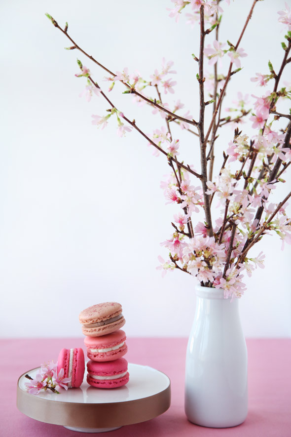 Cherry Blossom Macarons for Martha Stewart Weddings