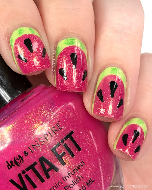 25 Sweetpeas Watermelon Nail Art