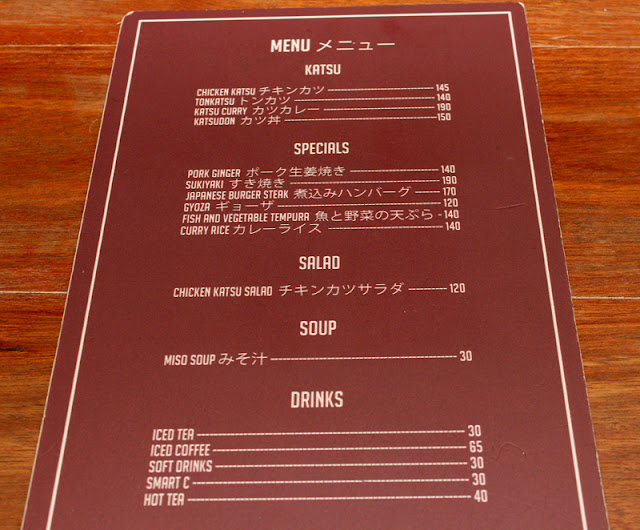 Crazy Katsu Menu