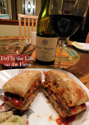 Sandwich and wine