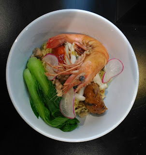 Shrimp Tofu Quennel With Oyster Gingger Sesame Bakmi Mewah