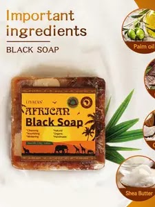 110g African Black Soap Magic Anti Rebelles Beauty Bath Acne Natural Treatment Soap Black Body Skin Cleaning Beauty Soap US $2.8
