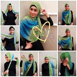 Cara Memakai Jilbab Paris, Tutorial Hijab Modern Trend 2013