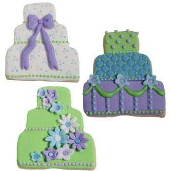 mini wedding cookie cutter texture set white fondant purple fondant green 