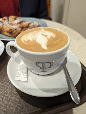 Cappuccino form Portela in Lisbon in February