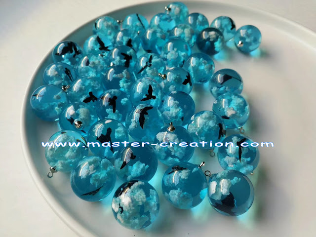 blue crystal balls pendant