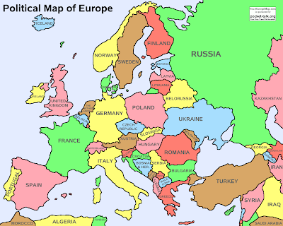 Karta över Europa Politiska Bild