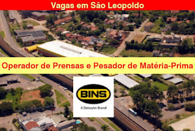 Bins Borrachas abre vagas em São Leopoldo para Operador de Prensas, Pesador de Matéria-Prima e outras