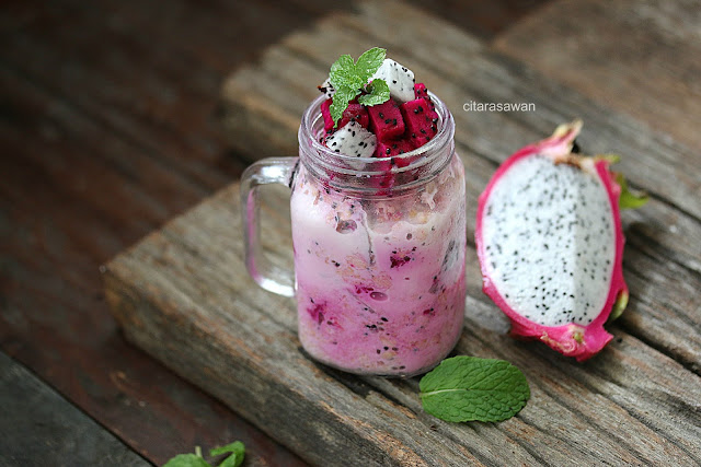 Overnight Oat Buah Naga ~ Resepi Terbaik