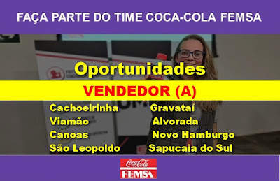 Coca-Cola seleciona Vendedores em diversas cidades da Região Metropolitana