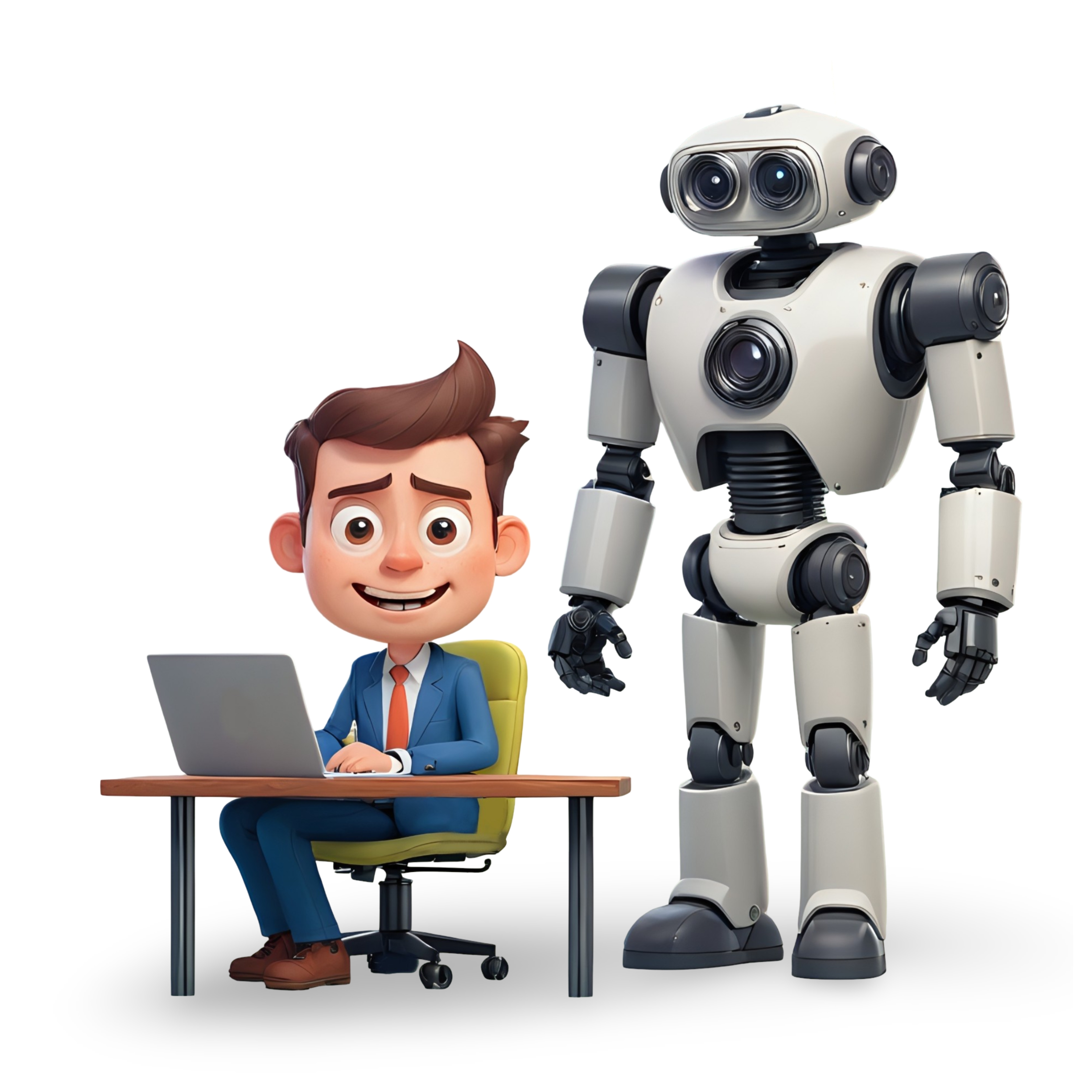 Robot assistant cartoon character