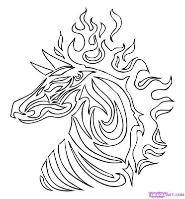 horse animal tribal tattoos - horse tribal tattoos 