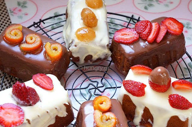 Mini Banana Bread with Chocolate Glaze