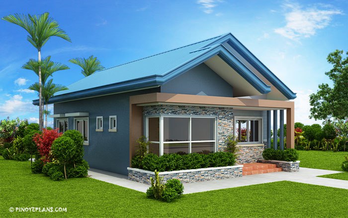  3  BEDROOM  HOUSE  PLAN  WITH TOTAL FLOOR AREA OF 80 SQUARE 