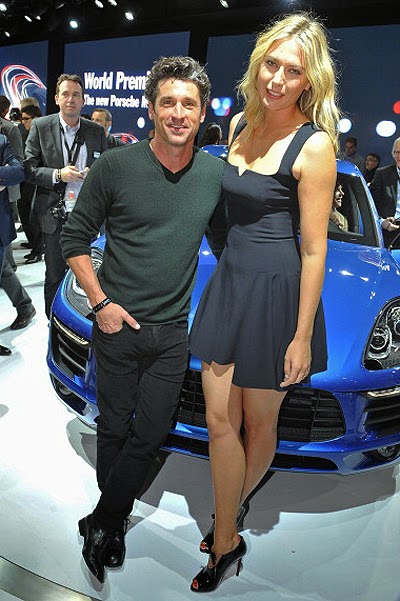 Maria Sharapova and Patrick Dempsey on the car presentation