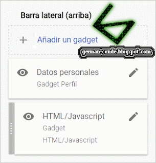 Posición del gadget HTML/Javascript de botones
