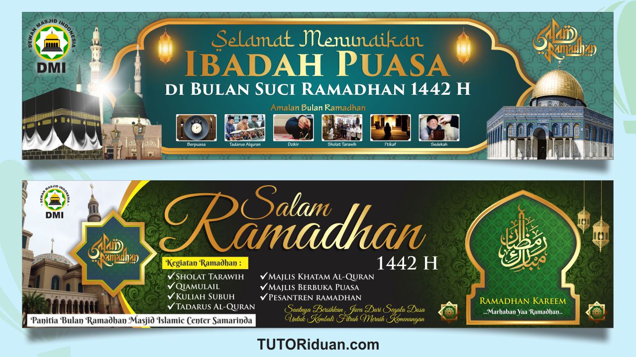 Desain Spanduk  Puasa Ramadhan  1442 H 2022 Format Coreldraw 