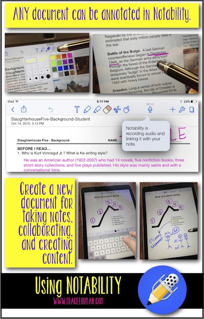 Use Notability to annotate text or create original content