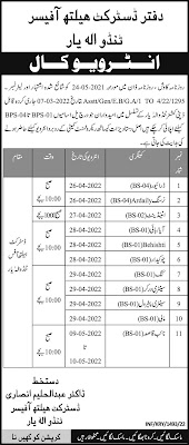 District Health Office Tando Allahyar Jobs and Interviews date,District Health Office Tando Allahyar Jobs, District Health Office Tando Allahyar  latest Jobs and Interviews ,date