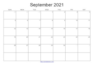 Free Printable Calendar September 2021