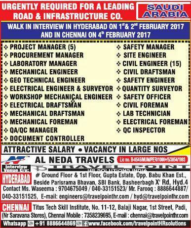 Road and Infrastructure Jobs in Saudi Arabia