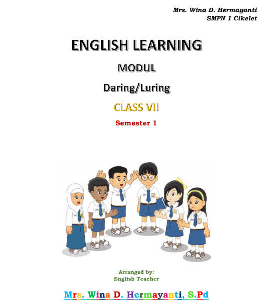 Modul Bahasa Inggris Kelas 7 Smp Mts Untuk Daring Luring Administrasi Paud