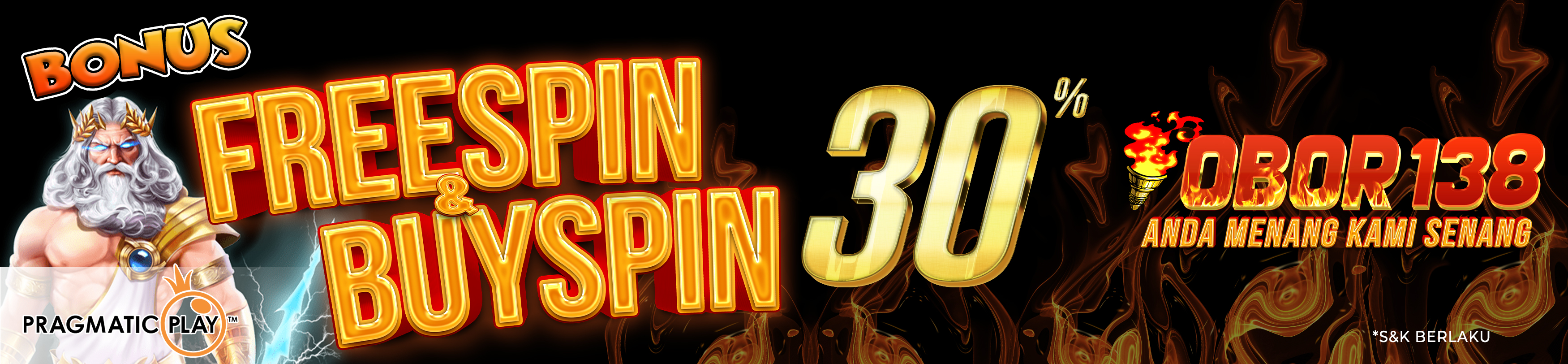 Event FREESPIN MURNI 20% / BUY FREESPIN 10% di Obor138 Pragmatic Play