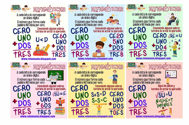 Desafío matemático, Reto matemático, Problema matemático, Retos mentales, Retos virales, Retos visuales, Problemas de lógica, Alfamética, CriptoAritmética, CriptoSuma, Suma de letras, Suma de Palabras, CriptoGrama, MateRecreativa, Matemática Recreativa