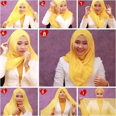 cara memakai jilbab segi empat sederhana