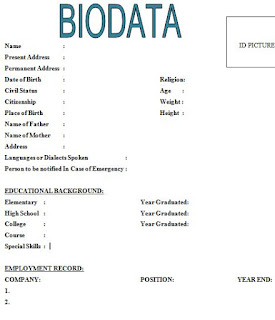 6 Simple Biodata Format For Job Application Sample Contracts