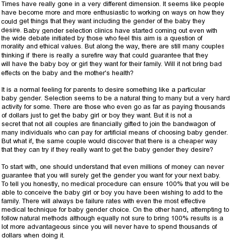 How to Choose the Gender of Your Baby Ashley Spencer