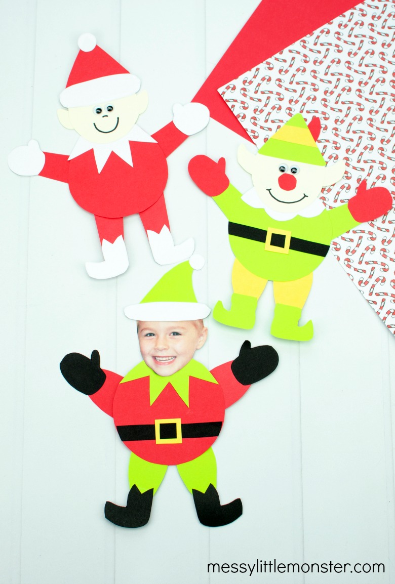 Mix And Match Paper Elf Craft With Printable Template Messy Little Monster