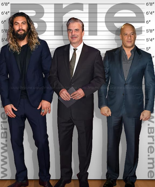 Chris Noth standing with Jason Momoa and Vin Diesel