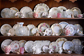 Spring vintage china porcelain plates