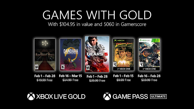 xbox live gold free games february 2021 dandara trials of fear edition gears 5 indiana jones and the emperor's tomb lost planet 2 resident evil xb1 xsx