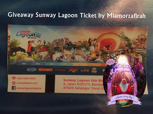 Giveaway Sunway Lagoon Ticket by Miamorzafirah