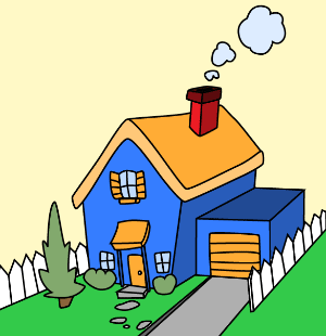 how to draw a cartoon house