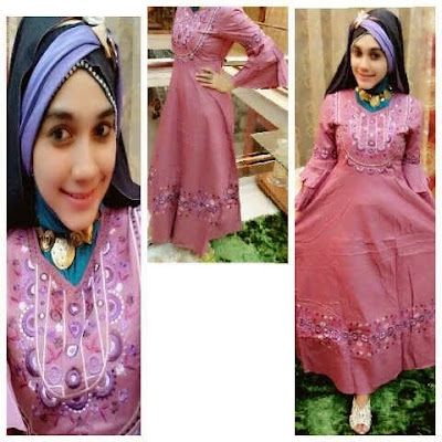 Jual baju gamis muslim unik cantik elegan model terbaru untuk lebaran
