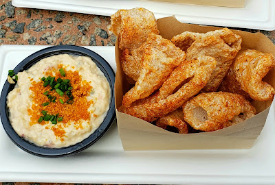 Crispy Barbecue Pork Rinds with Pimento Cheese from the Swanky Saucy Swine