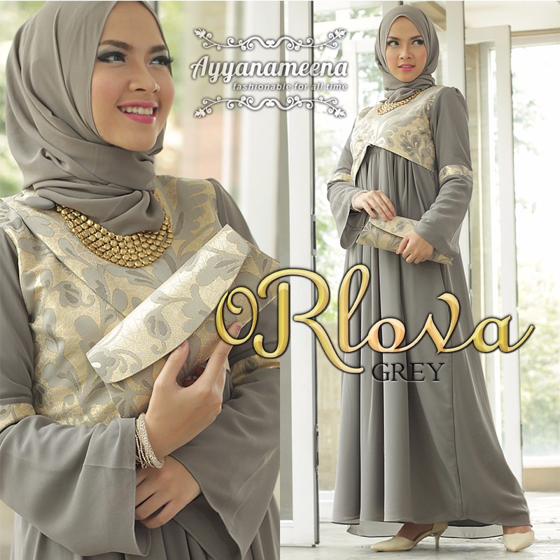 Jual Baju Pesta Hijab Simple - Orlova Dress By Ayyanameena