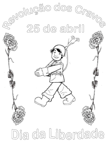 25 Abril - Dia da Liberdade - Desenhos para Colorir