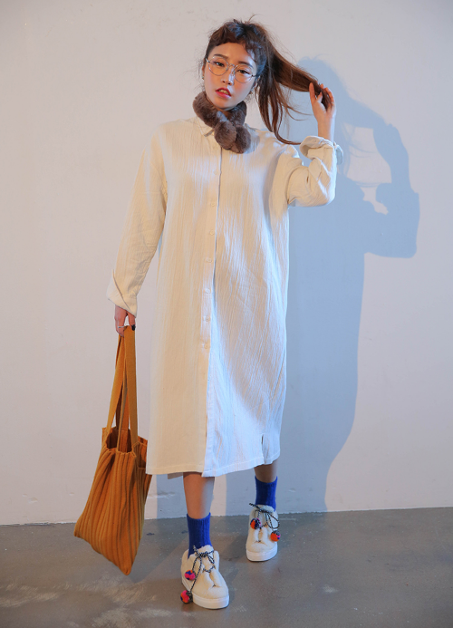 Cotton Loose Fit Shirtdress