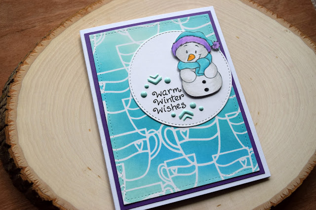 Warm Winter Wishes Snowman Card by Jess Gerstner for Gerda Steiner Designs