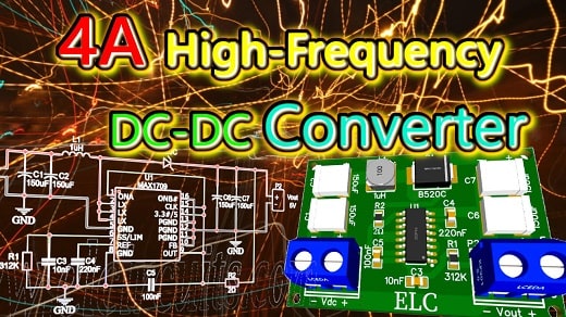 4A Low-Noise High-Frequency Step-Up DC-DC Converter using MAX1709 with PCB