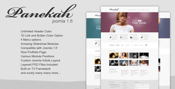Panekah - Creative Joomla Template 1.6 - Photography Creative