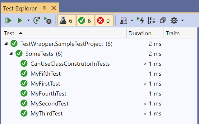 Examples of generated tests inside Test Explorer