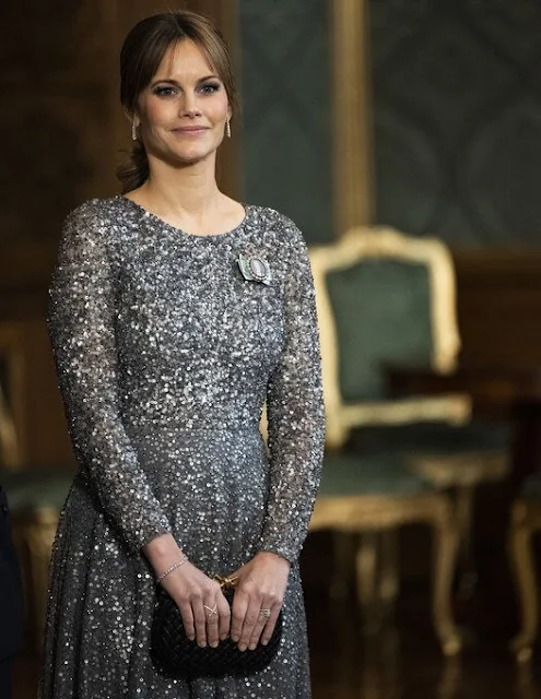 Crown Princess Victoria wore a tulle ball dress by Giambattista Valli x H&M. Princess Sofia wore a Selja sequin gown by Andiata