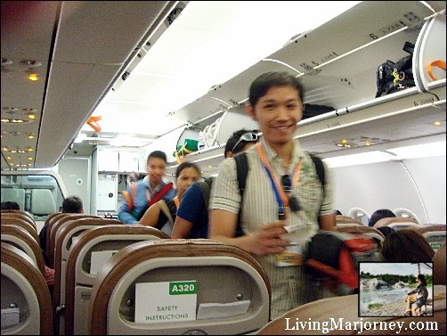 Airbus A320 aircraft interior. 