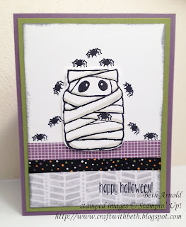 Craft with Beth: Jar of Haunts Halloween Card Washi Tape Sponging Spooky Fun